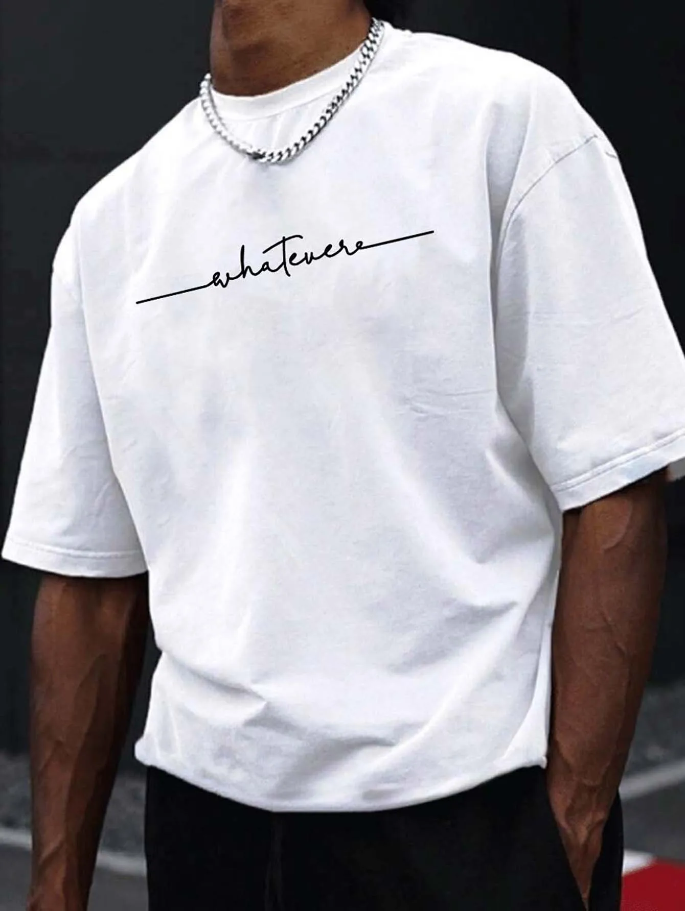 

Letter Print Summer Men's T-Shirt Fashion Tops Round Neck Casual Short Sleeve Streetwear Classic