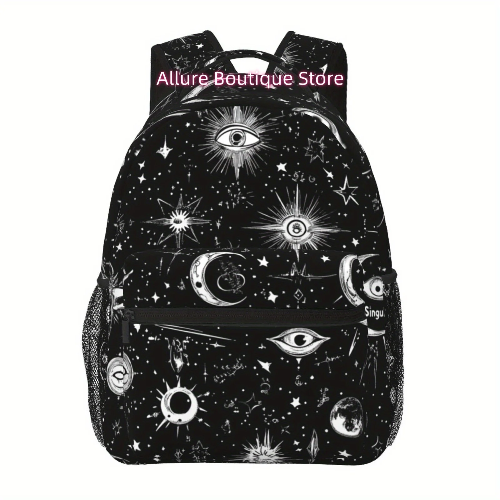 Eye Starry Sky Pattern Full Color Printing Back to School Student Backpack, Shoulder Strap Back and Waist Protection Design Back