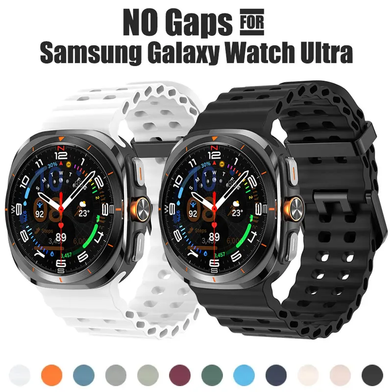 

Marine Band for Samsung Galaxy Watch Ultra LTE Sport Silicone Strap Bracelet For Galaxy Ultra7 47mm NO Gap Watchband Accessories