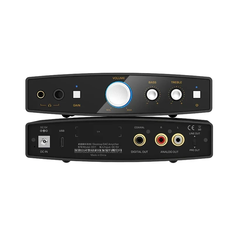 SHANLING EH1 Desktop DAC AMP Amplificador de fone de ouvido de áudio de alta resolução CS43198 dual SGM8262 chips1015mW 32ohm Potência de saída PCM768 DSD512