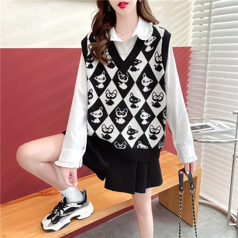 

Vested women's autumn and winter outerwear Korean version vest top sleeveless camisole sweater fashionable Korean version vest