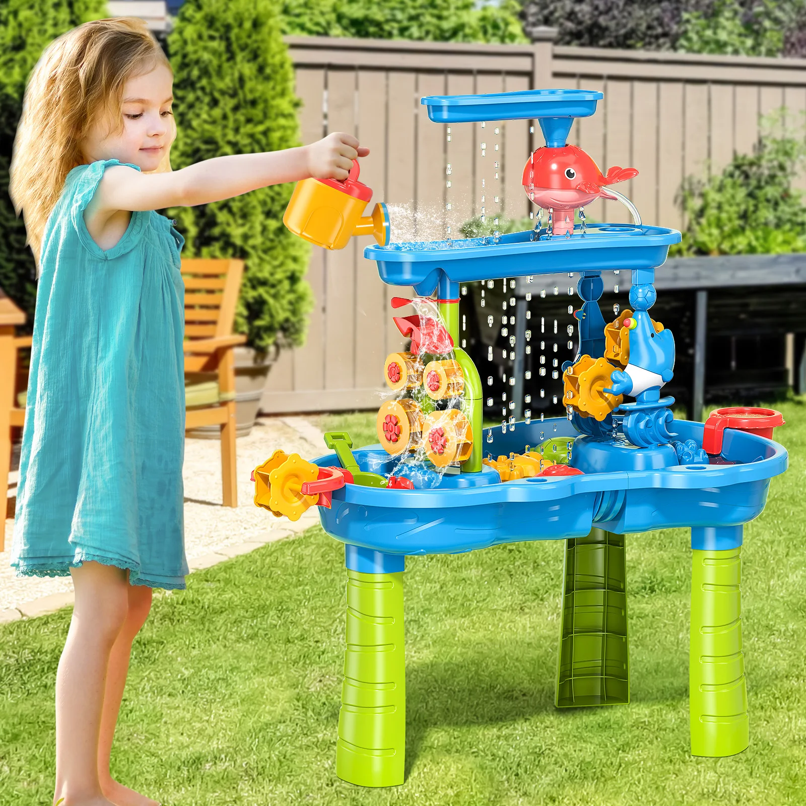 Table d'eau de sable pour enfants, jouets de plage pour enfants, ensemble de bunker de jardin en plein air, plage d'été, bricolage, jouet coule parent-enfant