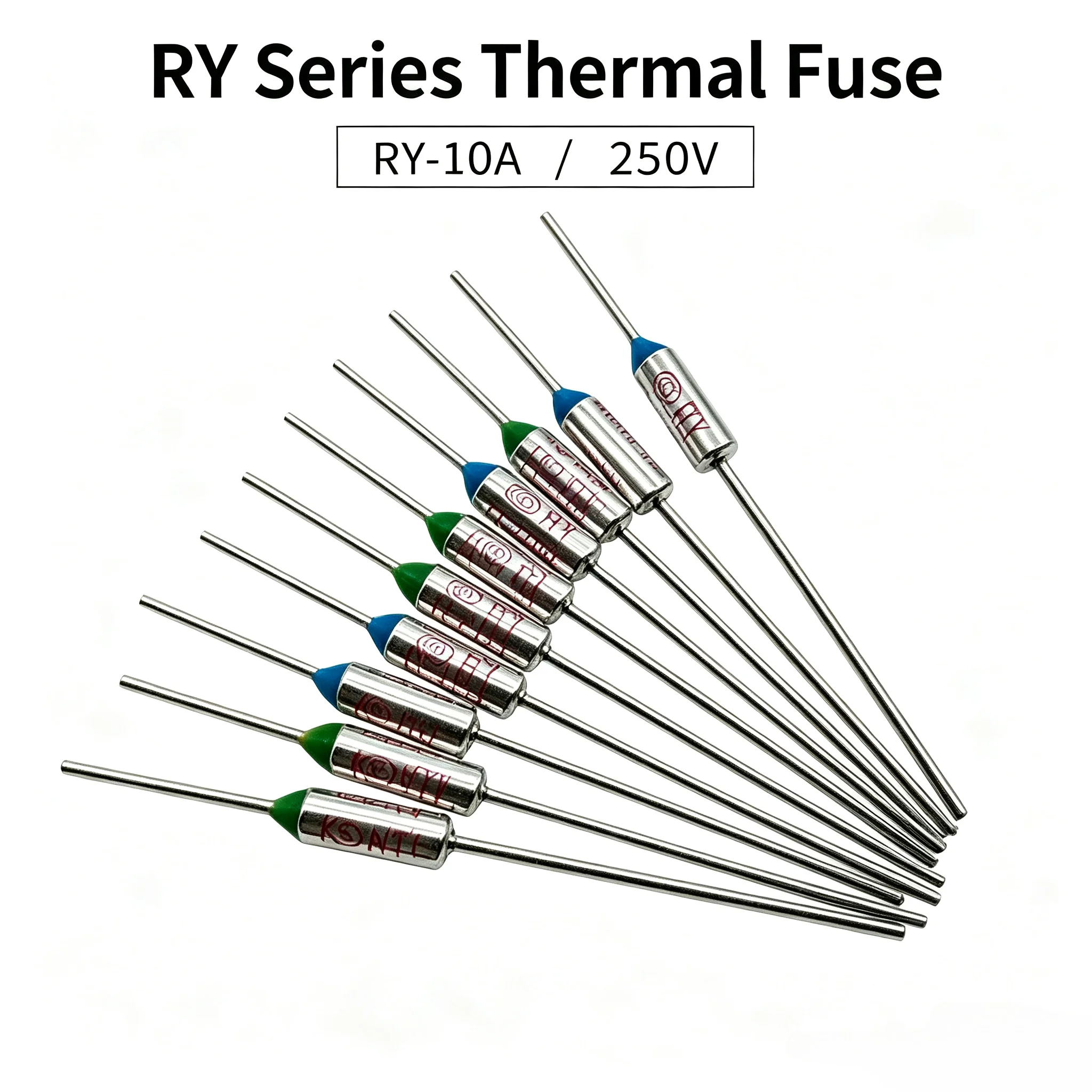 10PCS TF Thermal Fuse RY 10A 250V Temperature 65C 73C 75C 85C 100C 110C 120C 130C  165C 172C 185C 192C 200C 216C 240C 300C