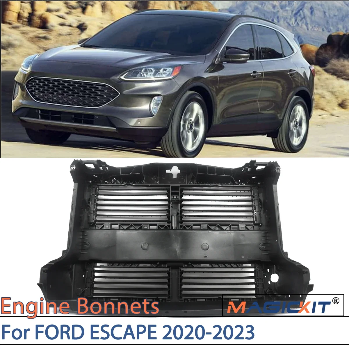 MAGICKIT LX6Z-5816146-B Ford Escape 2020-2023 ESCAPE RADIATOR SUPPORT GRILLE GRILL AIR SHUTTER 2020-ON Car Accessories