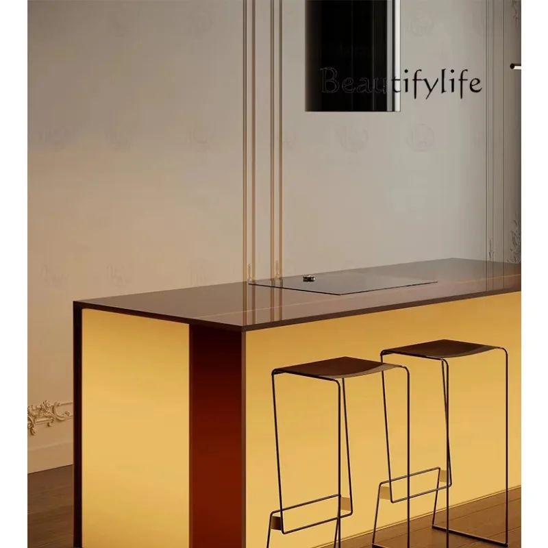 M Acrylic Front Desk Commercial Household Orange Gradual Change Luminous Island Clothing Store Display Table