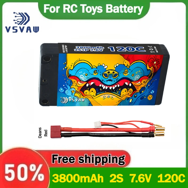 

3800mAh 2S 7.6V 120C 1/10 Remote Control Car Climbing Car Model Thin Lithium Battery HV