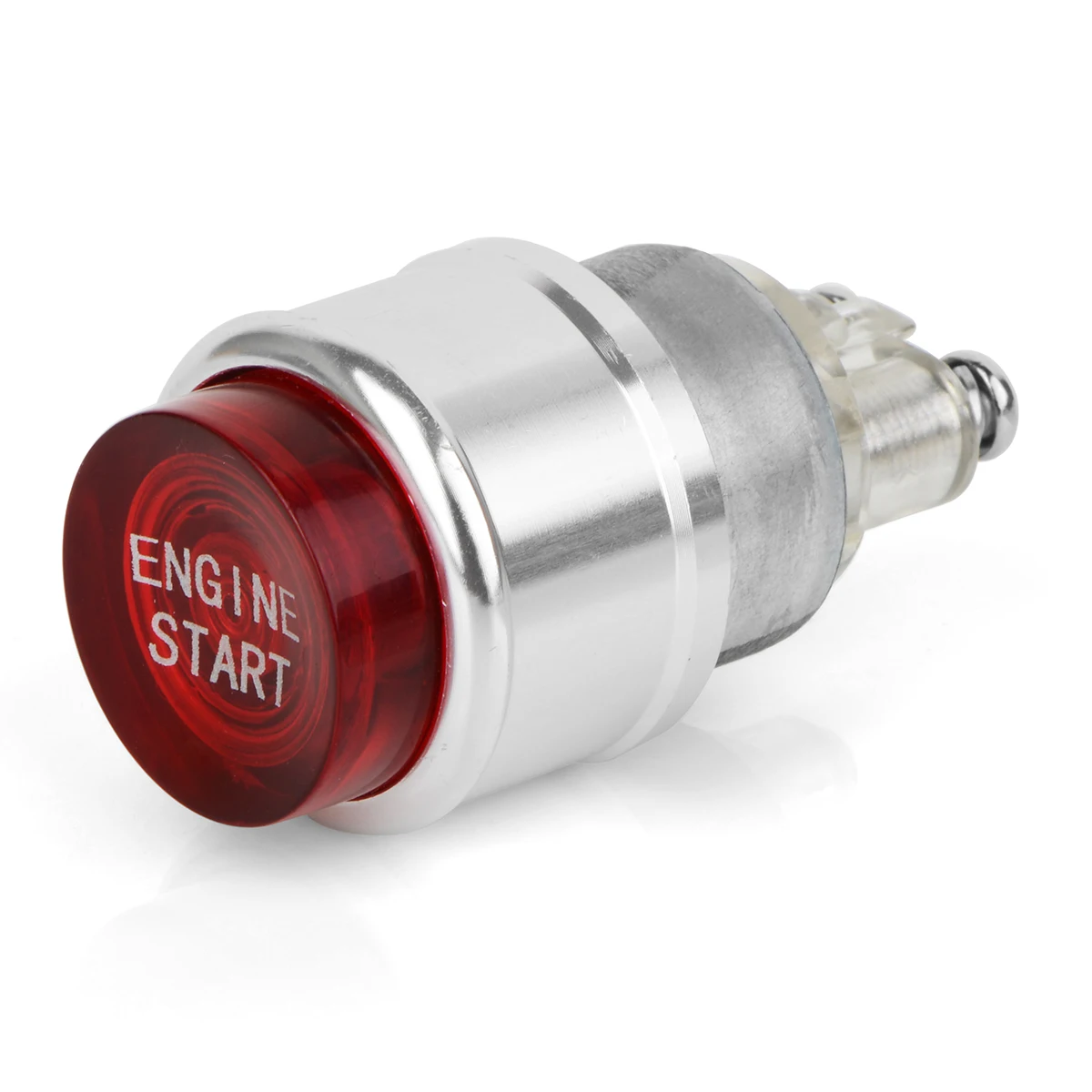 12V 20A car refit one-button start button Metal with LED red button instantaneous switch