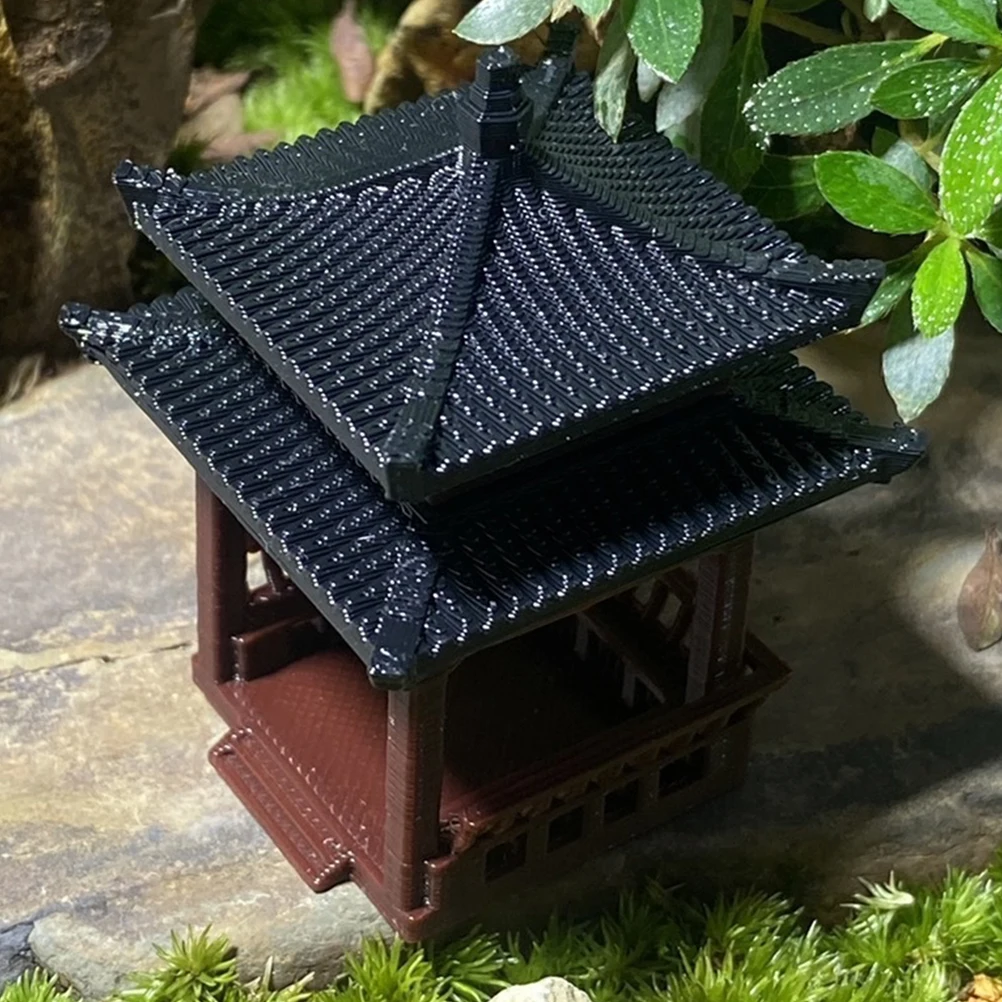 4cm 6cm Mini Pagoda Statue Miniature Pagoda Bonsai Gazebo Micro Landscape Hexagonal Pavilion Figurine Tiny Pavilion Ornament Zen