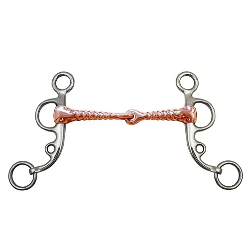 Imagen 2 del producto 025 Broca de caballo profesional Boca de cobre para entrenamiento de caballos Longitud de la boca Punta de acero inoxidable Equipo para caballos Snaffle Bi
