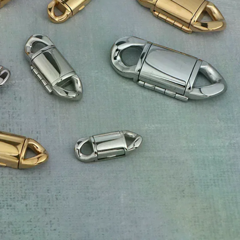 Stainless Steel Cuban Link Chain Clasps Buckle Connector For Hip Hop Chain Bracelet Necklace Jewelry Making DIY Accessories