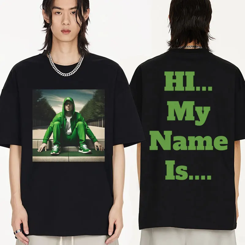 Rapper Eminem Green My Name Ls Shirt Sm To XS-XXXL Hip-hop Streetwear Short Sleeves T-shirt Fashion Cotton Oversized T Shirts