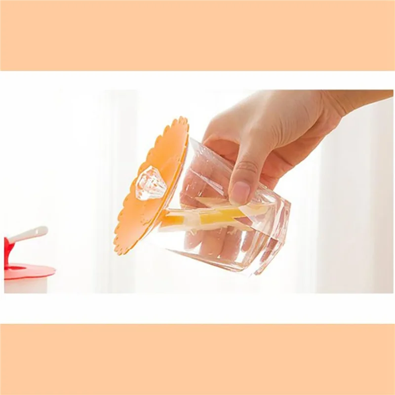 

60PCS New Cute Anti-Dust Silicone Glass Cup Cover Coffee Mug Suction Seal Lid Cap Food Grade Creative Round Mug Cover