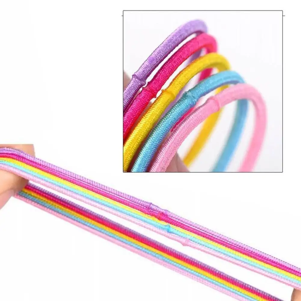 1 Pcs Children\'s Hair Rope Hair Loop Seamless Leather Band Headgear Student Elastic Hair Rope Colorful Choices Healthy Materials