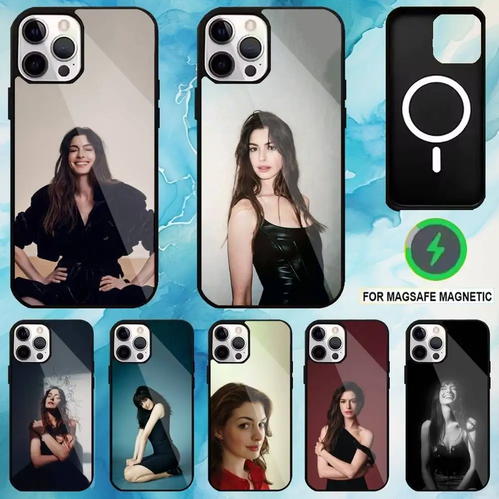 

Actor A-Anne Jacqueline H-Hathaway Phone Case For iPhone17,16,15,14,13,12,11 Plus,Pro Max Magnetic For Magsafe Wireless Charging