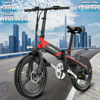 LANKELEISI G660 Foldable Electric Bike 500W Brushless Motor 48V12.8AH Lithium Battery E-bike 20 Inch Tire City Electric Bicycle