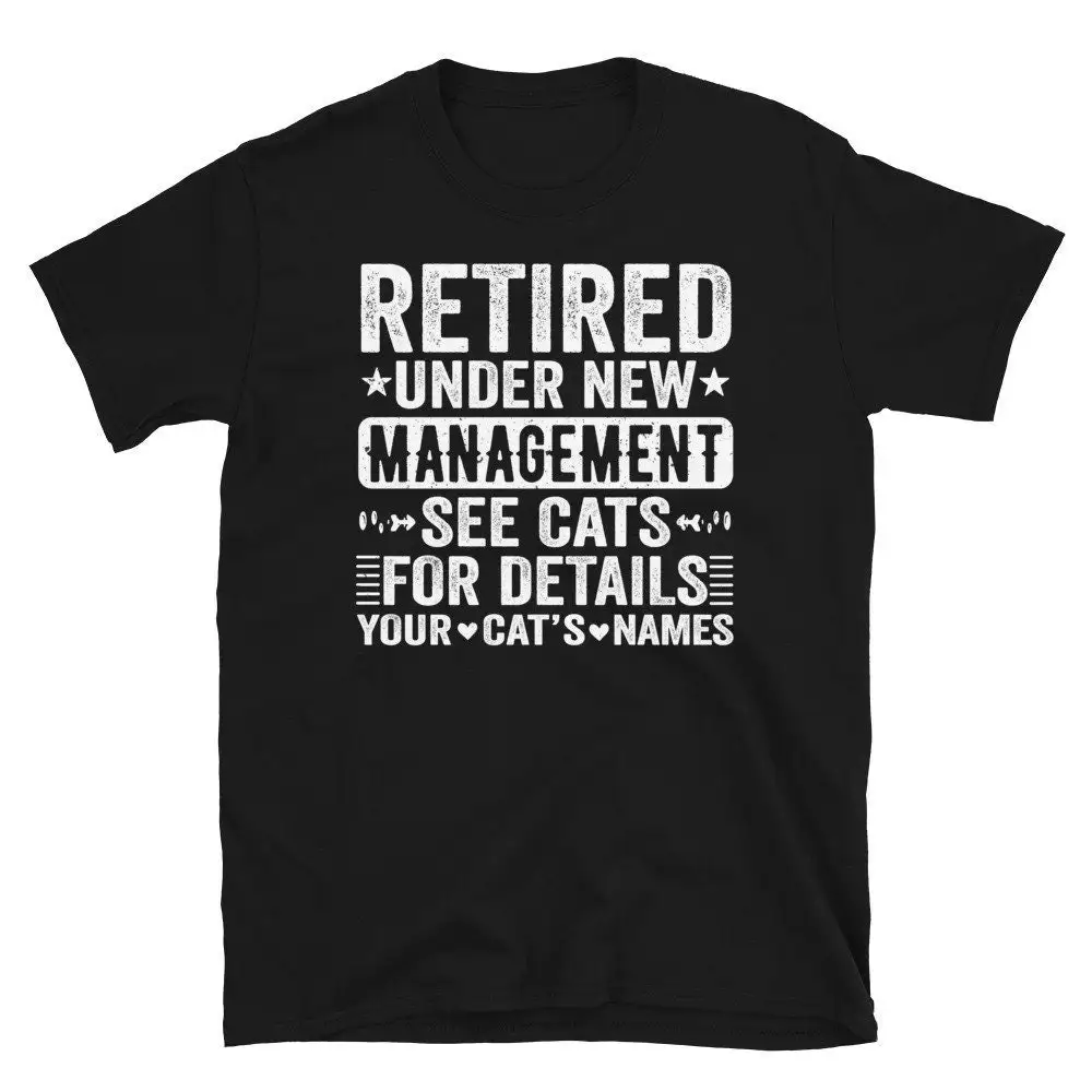 Funny Retirement T Shirt Custom Cat Names Lover Owner Grandpa Grandma Cats Retiring