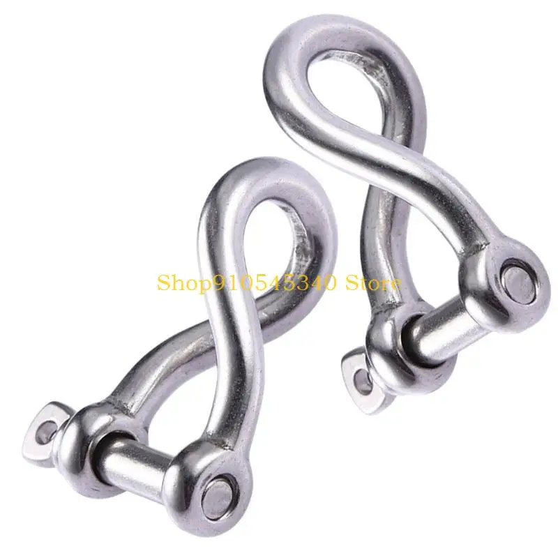 

U2JA Marine Grade Stainless Twist Shackle Rustproof Twisted Shackle Screw Pin for Sailing Heavy Duty 5/32" Screw Pin Shackle