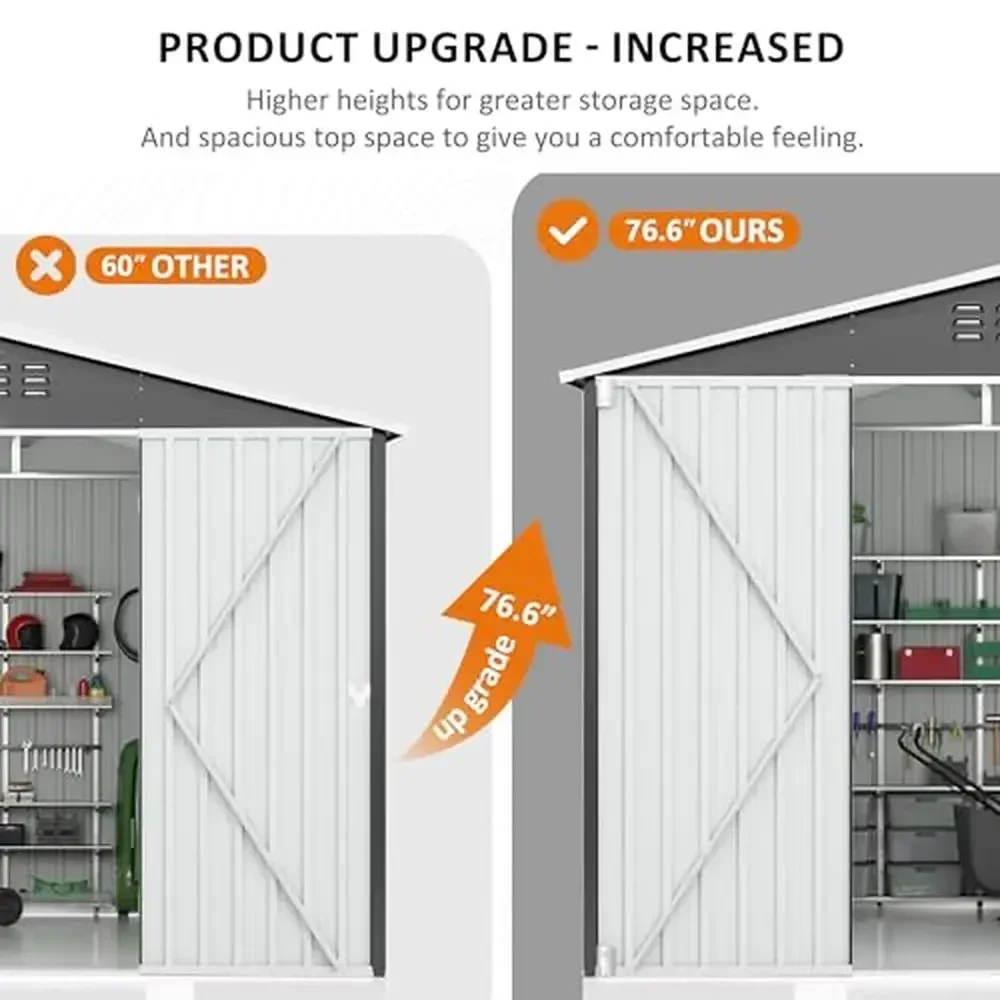 Metal Garden Shed 8x12 FT Waterproof Outdoor Storage Shed with Lockable Door UV-Resistant Durable Tool Sheds Backyard Patio Lawn