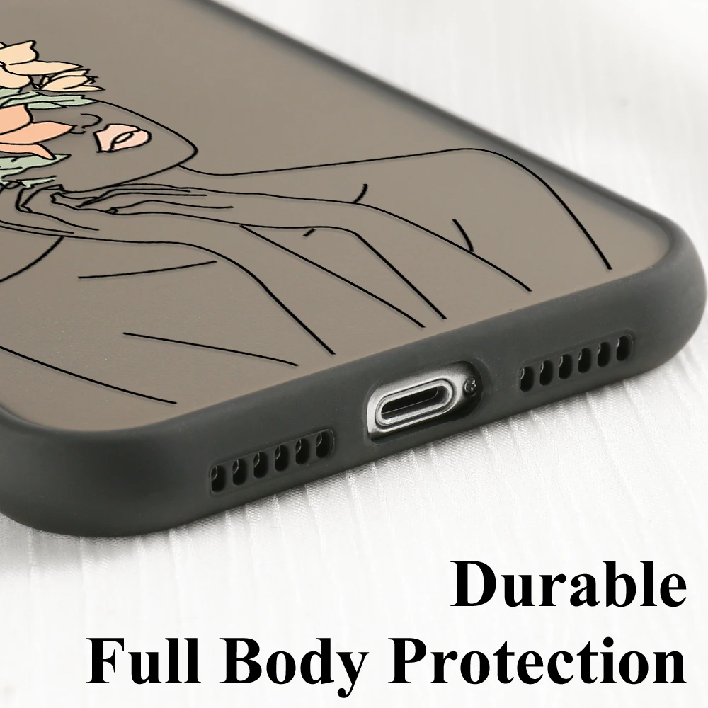 Abstract Face Line Case For Samsung A73 Fundas Galaxy A54 A53 A33 A13 A52 A52s 5G A51 A12 A32 A21S A22 A72 A71 A31  Matte Covers