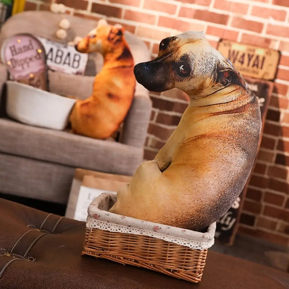 Hound 3D Levensecht Dieren Sierkussen Zacht Pluche Hond Kussen Creatief Kussen Kantoor