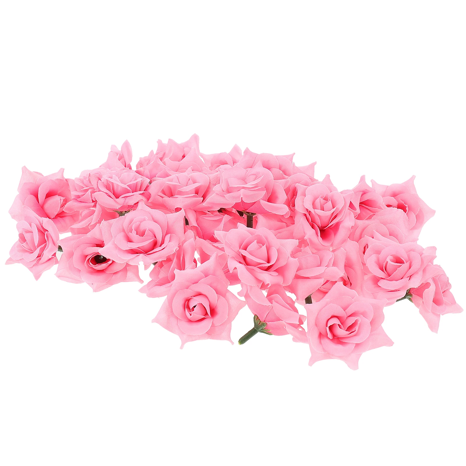 

100 Pcs Red Rose Simulation Head Bride Pink Home Decor Heads Silk Flower Garland Artificial