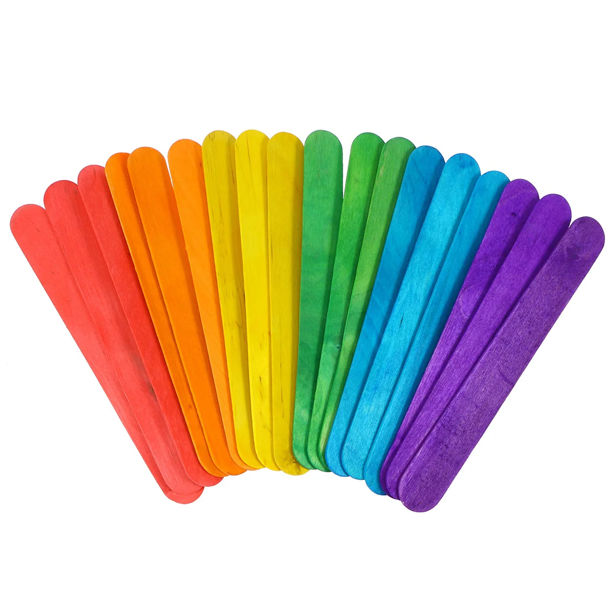 100PCS Colored Sticks Wood Craft Stick Classroom Education Creative Projects Counting Games Party Decorations Handmade