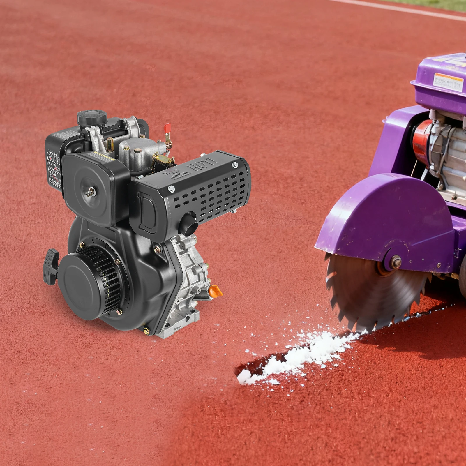 4-Stroke Diesel Engine 3.6KW, Single Cylinder Air Cooled Motor with Direct Injection & 3600RPM, for Micro Tiller Compressor