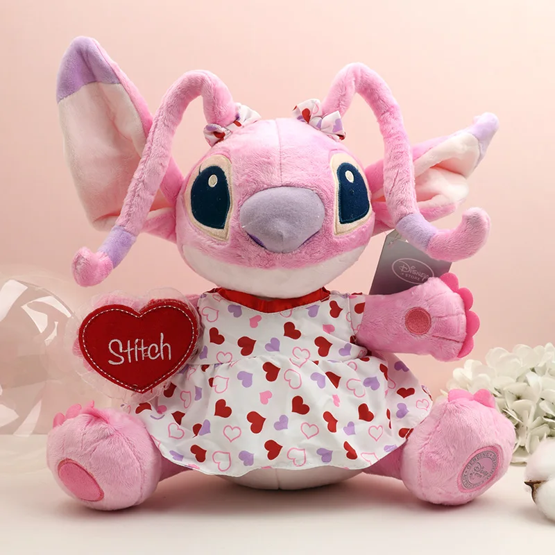 

12inch Cotton Angel Stitch Plush Toy Original Plushie Kawaii Doll Stuffed Figure Anime Things Cute Kids Toys Xmas Gifts For Girl