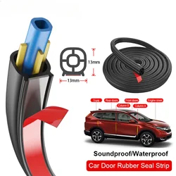 5/16/25m Car Door Seal Strips Sticker Double Layer Weatherstrip Rubber Sound Insulation For Car Door Trunk Engine Cover
