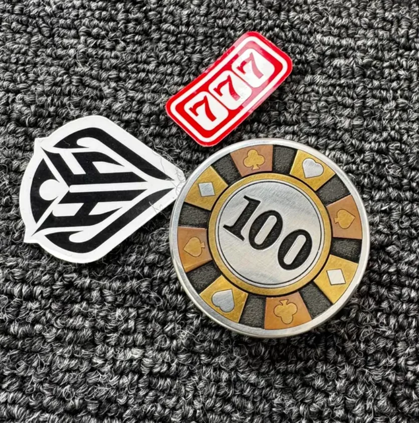 Used EDC HF Poker Dingding Coin fidget coin  Decompression toys