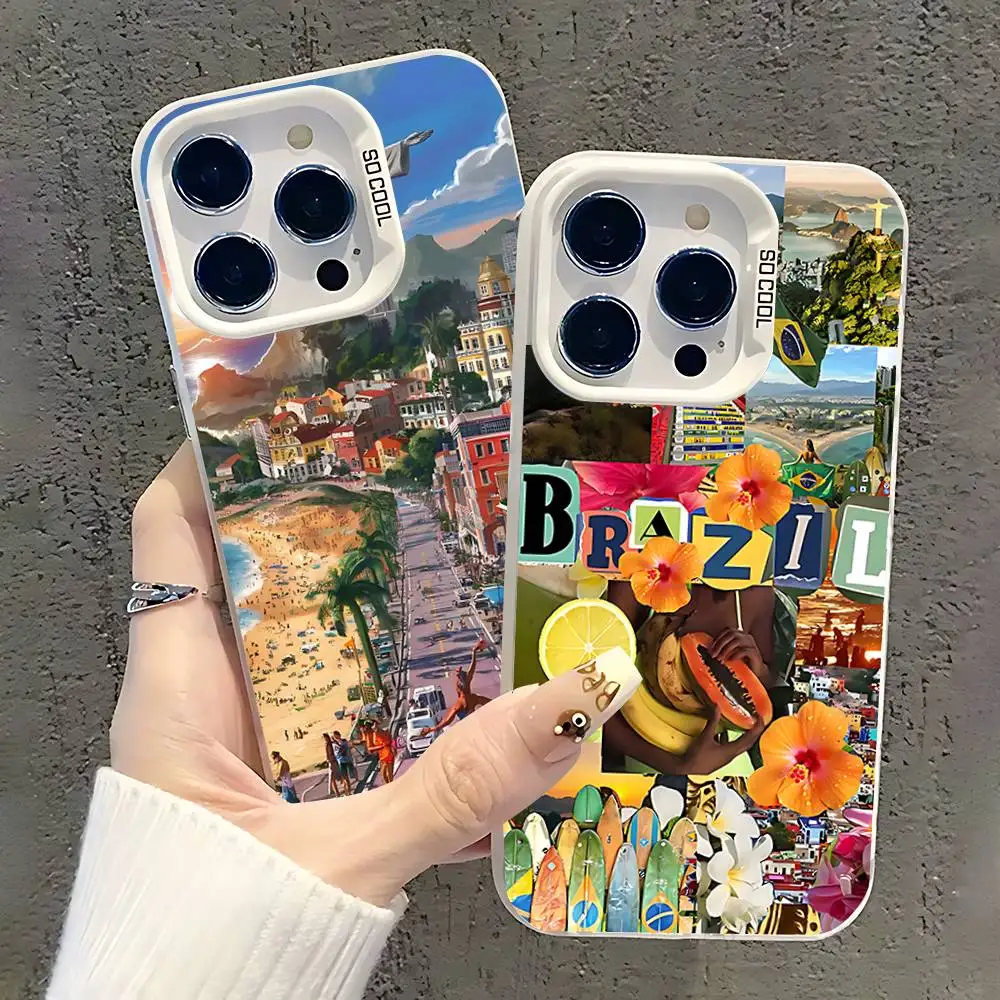 

Rio de Janeiro-Brazi Phone Case For iPhone 17,16,15,14,13,12,11,Pro,XS,Max,Plus,Mini,SE White Candy Matte Shockproof Cover
