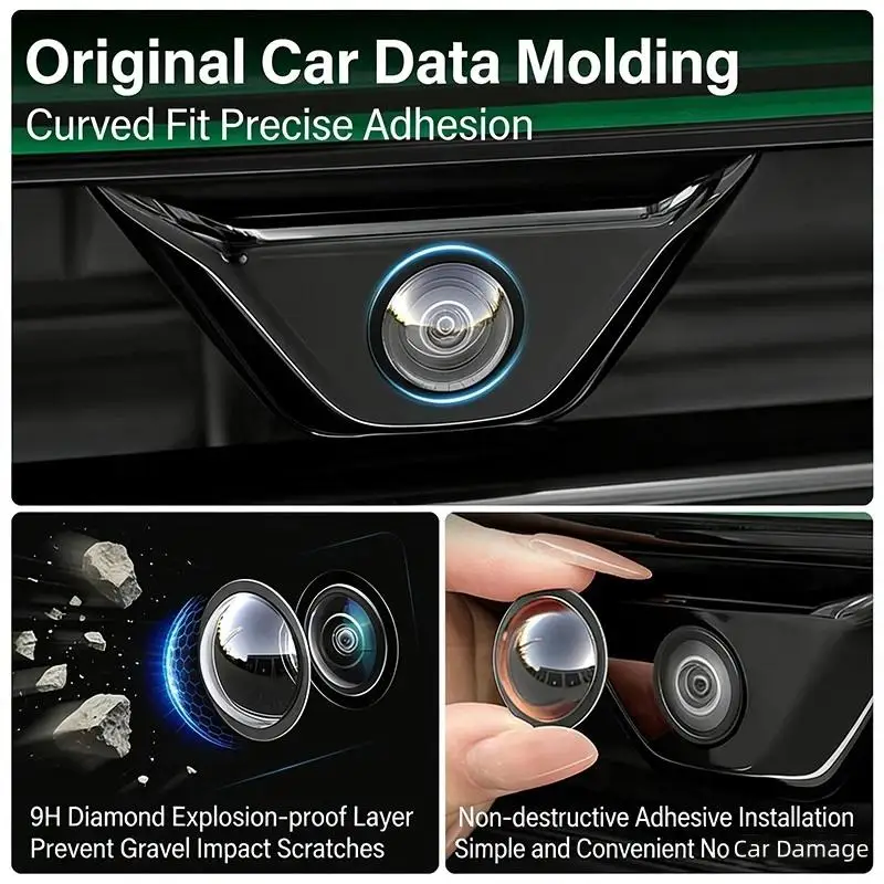 【2Pairs Car Camera Lens Protector Rear View Backup Camera Cover 360° Camera Protection Waterproof Dust-proof】