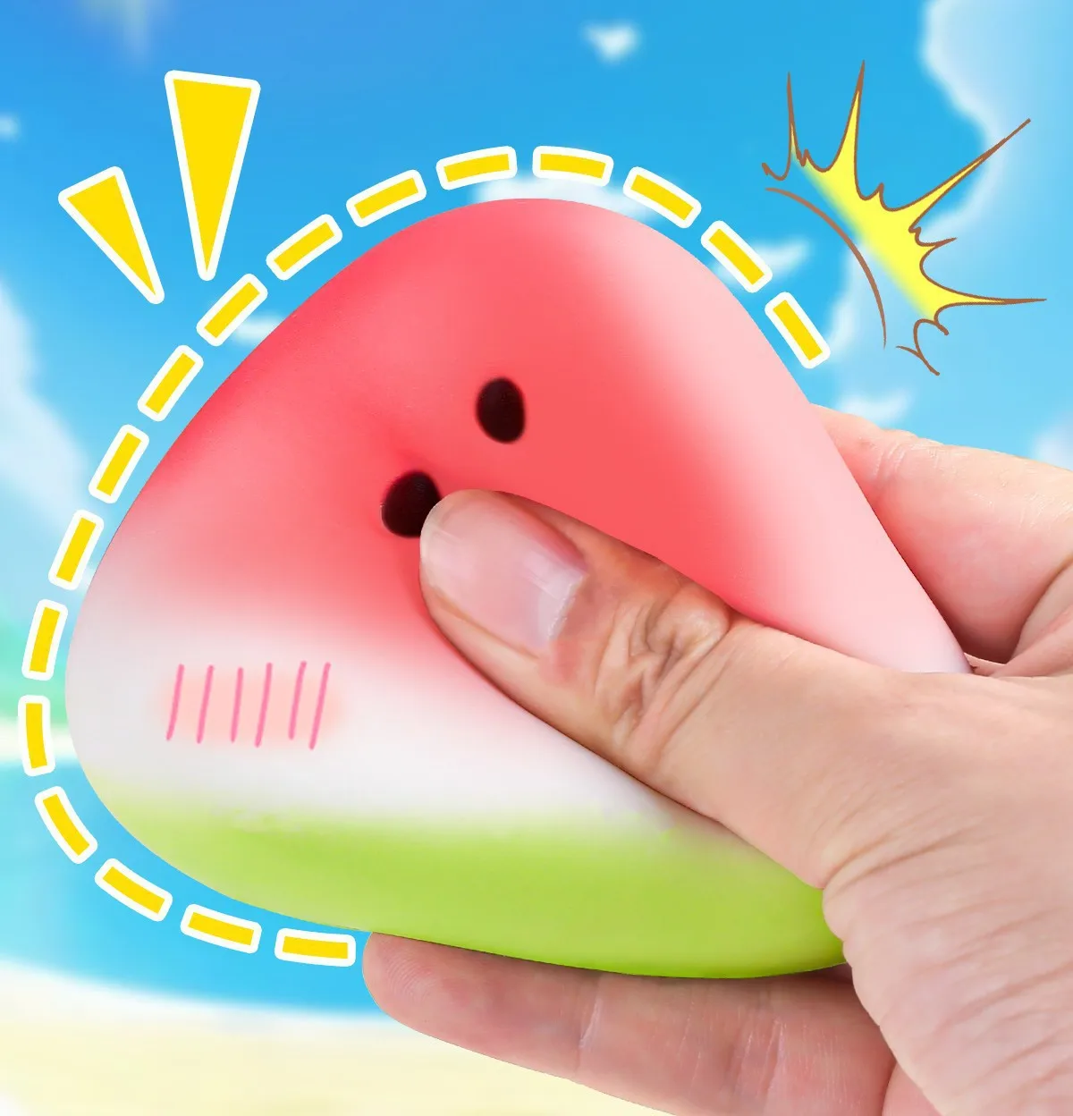 1pc Squishy Watermelon Fidget Toy Anti-Stress Slow Rising Fruit Pinch Squeeze Stress Reliever Funny Pressure Reducer Prop