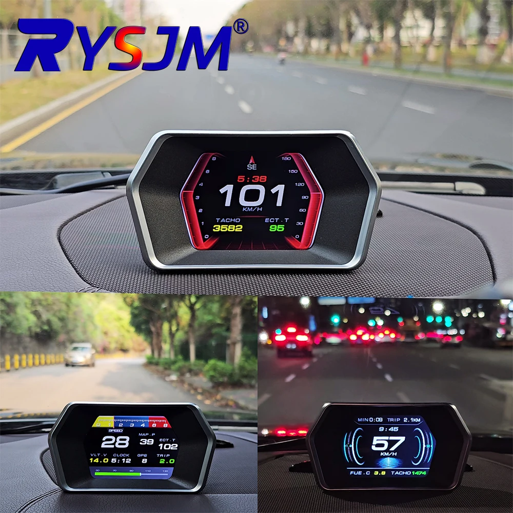 

New Smart P17 HUD Head Up Display Car OBD2 GPS On-board Diagnostics Computer Digital Speedometer Voltage Gauge Auto Electronics