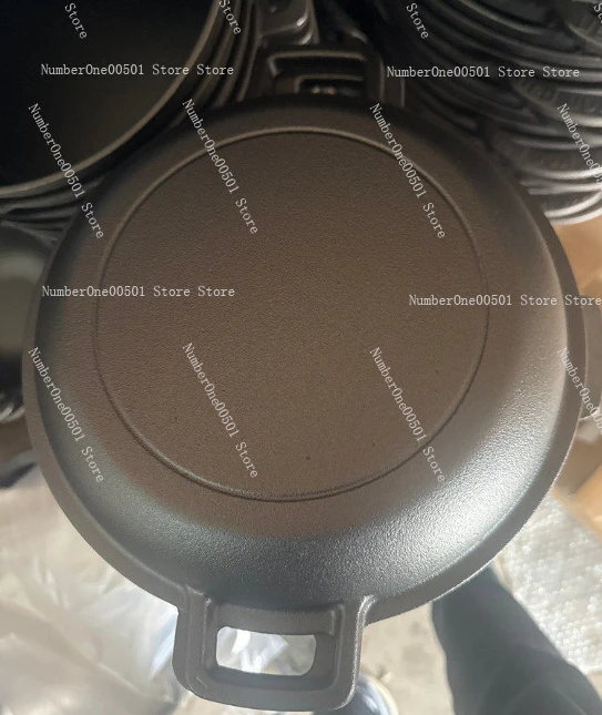 

Deep Cast Iron Dutch Oven Bread Baking Braising Pan 2 in 1 Dual Purpose Pot with Double Handles Uncoated Cookware