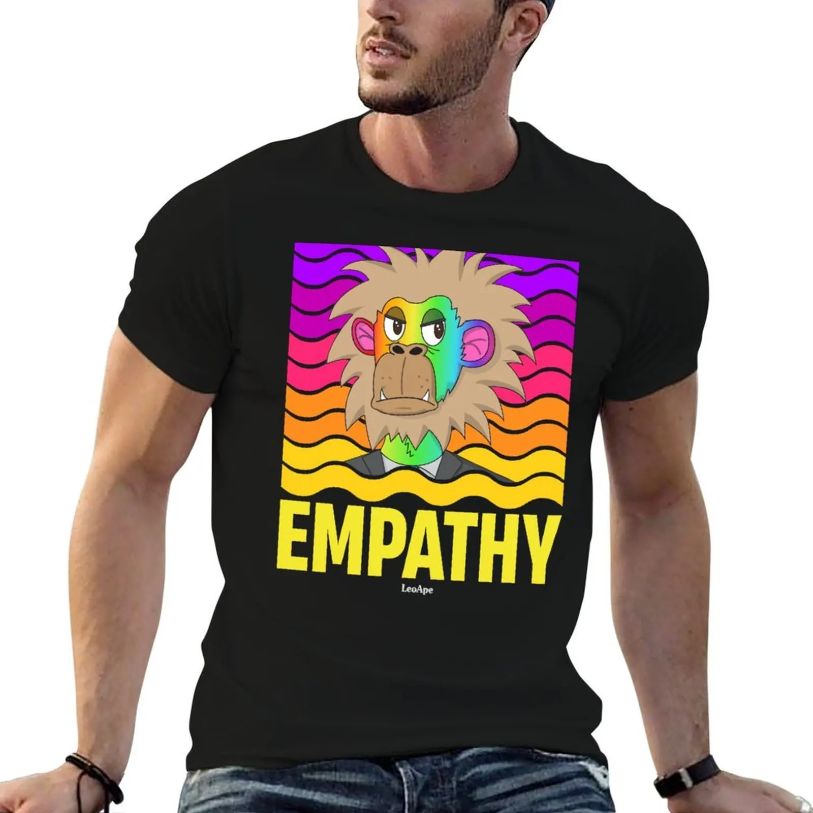 T-shirt Empathy Illustration sans repassage, décontracté, à manches courtes