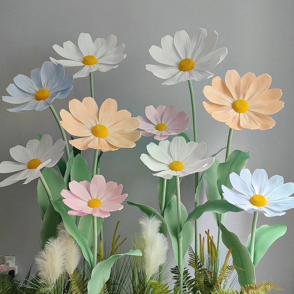 

180cm Giant Artificial Flowers Daisy Wedding Road Guide Flowers Props Stage Layout Garden Decoration Party Supplies Home Decor