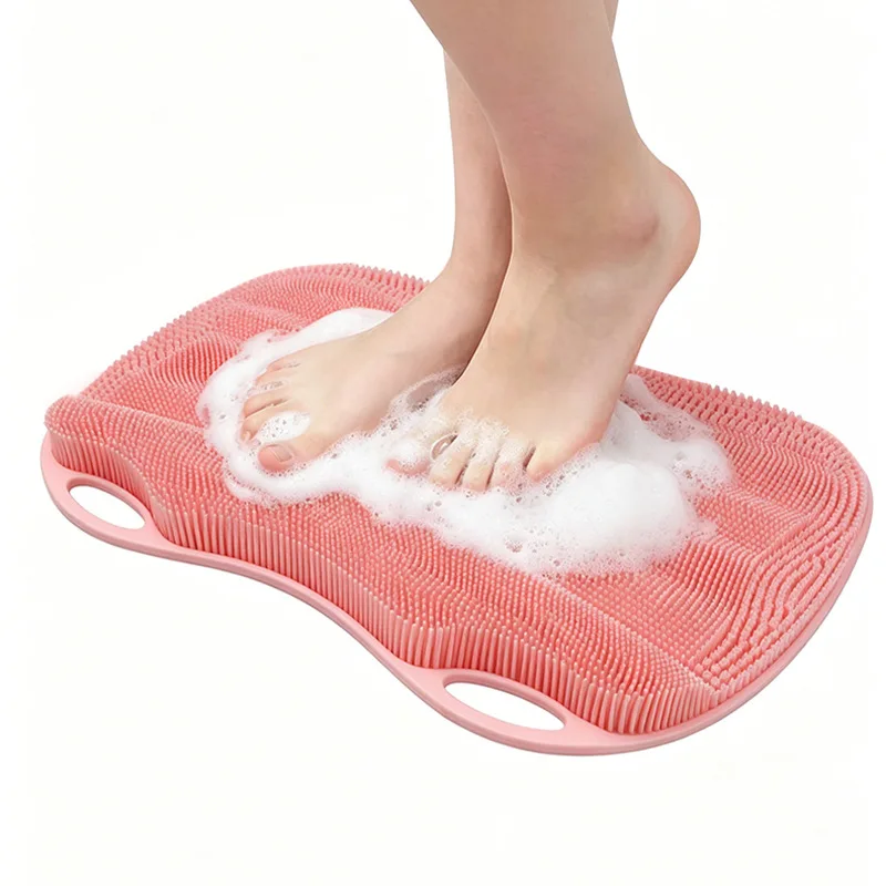 Hot Selling Silicone Bathroom Foot Wash Pad Scrubbing Pad Super Large Suction Cup Foot Massage Pad Back Rubbing Tool