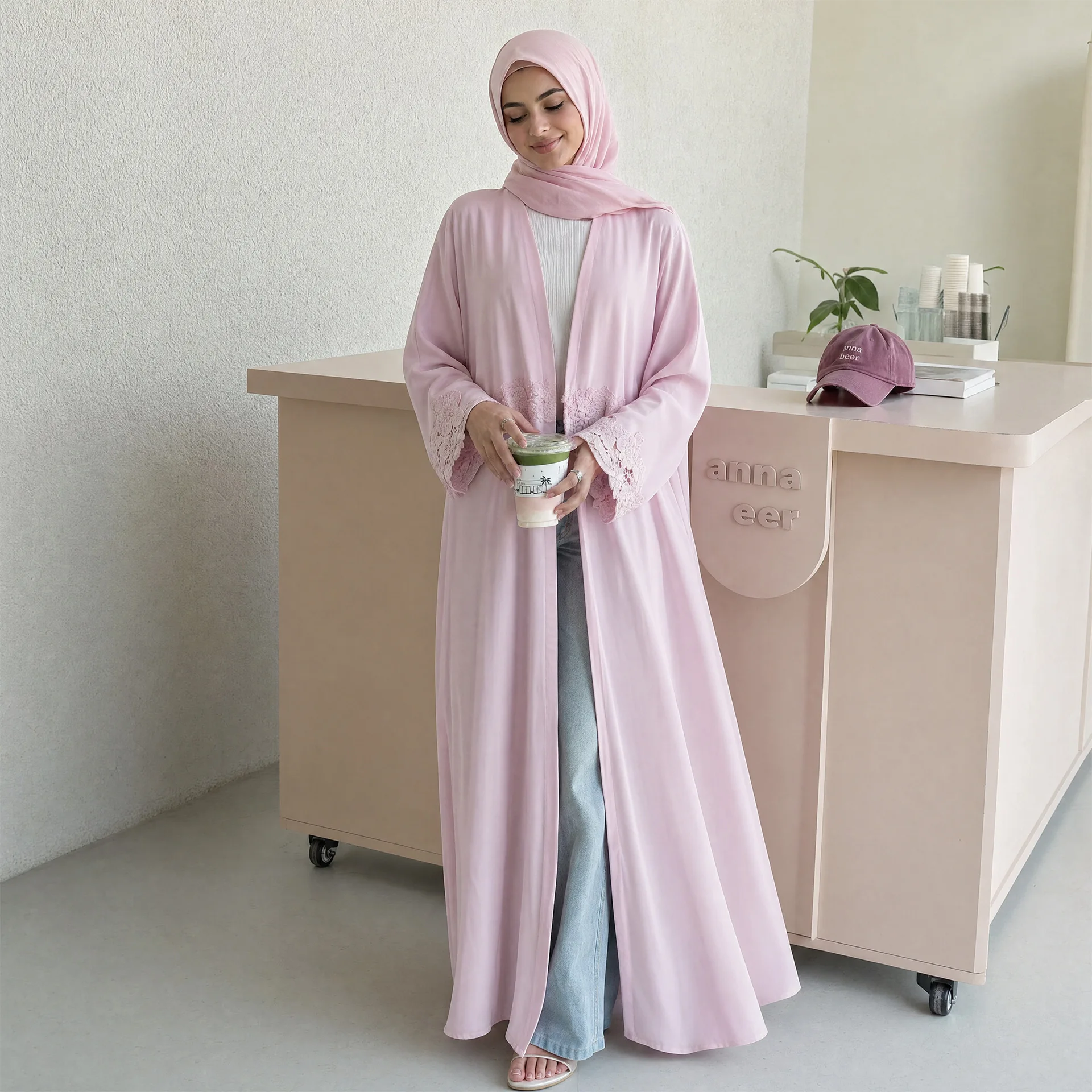 Ramadan Eid Abaya 3D Floral Lace Cardigan Luxury Women Open Dubai Abaya Kaftan Women Islam Jalabiya Muslim Dress Robe 2026