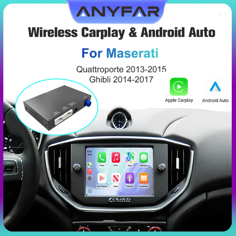 صندوق فك التشفير اللاسلكي CarPlay Android Auto لواجهة Maserati Quattroporte Ghibli CarPlay