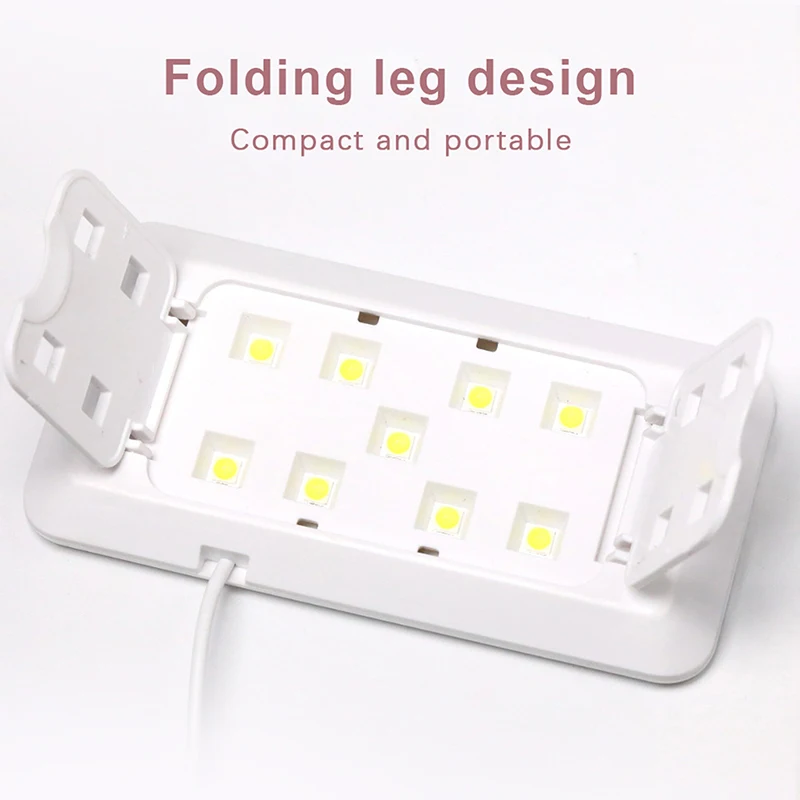 9 LED Beads Dual Light Source Nail Fast Dryer UV LED lampada USB macchina per fototerapia per unghie strumenti per Manicure Gel per polimerizzazione smalto per unghie