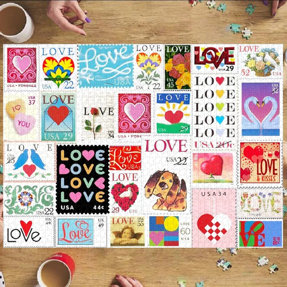 أحجية الصور المقطوعة، طوابع الحب، أحجية الصور المقطوعة، لعبة ألغاز تمرين الدماغ للزوجين، طوابع الحب، أحجية الصور المقطوعة