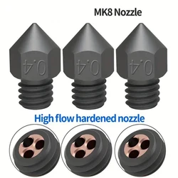 High Flow Clone Nozzle Upgrade Aço, Peças da impressora 3D, MK8 CHT, 0.2mm, 0.4mm, 0.6mm, 0.8mm, Ender 3, V2, Ender 5, CR10