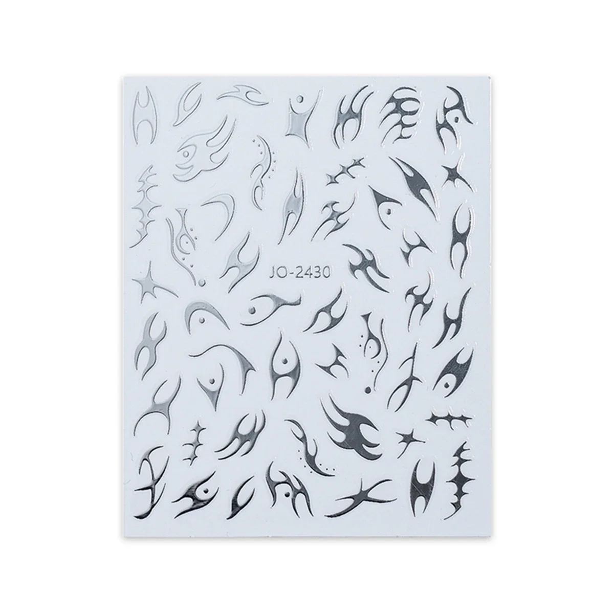 Y2k Style Irregular Silver Thorn Flame Nail Stickers for Neutral Boys Spicy Girls Nail Decoration Decals