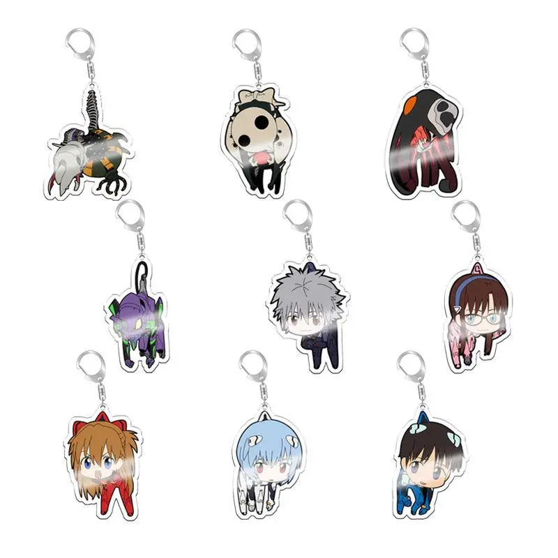 NEON GENESIS EVANGELION Acrylic Keychain Ayanami Rei Asuka Anime Cartoon Q Version Cartoon Accessories Peripheral Products - view 3