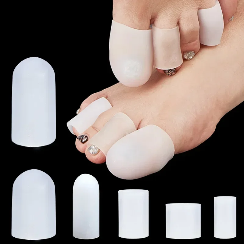 2 uds punteras de silicona cubiertas de Gel para dedos de los pies proporcionan protectores Cousiones alivio del dolor de ampollas de los pies callos