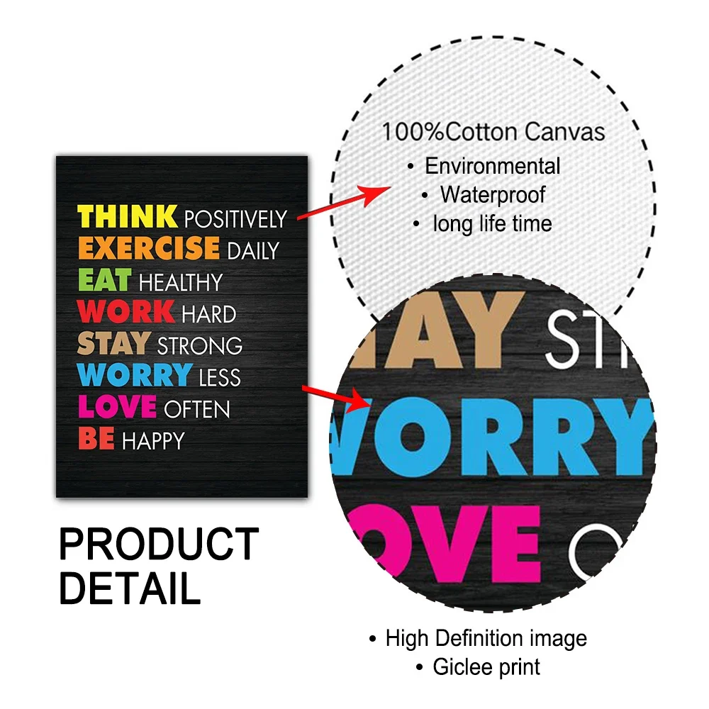 مكتب ديكور ممارسة تحفيزية إقتباس الحد الأدنى جدار الفن طباعة قماش اللوحة الملصقات لغرفة المعيشة ديكور المنزل الحديث #5