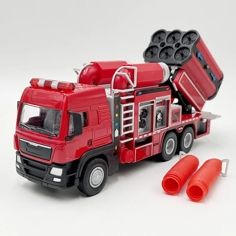 

KDW 1:50 Diecast Truck Model Toy Smoke Exhaust Fire Truck Replica For Child Gifts