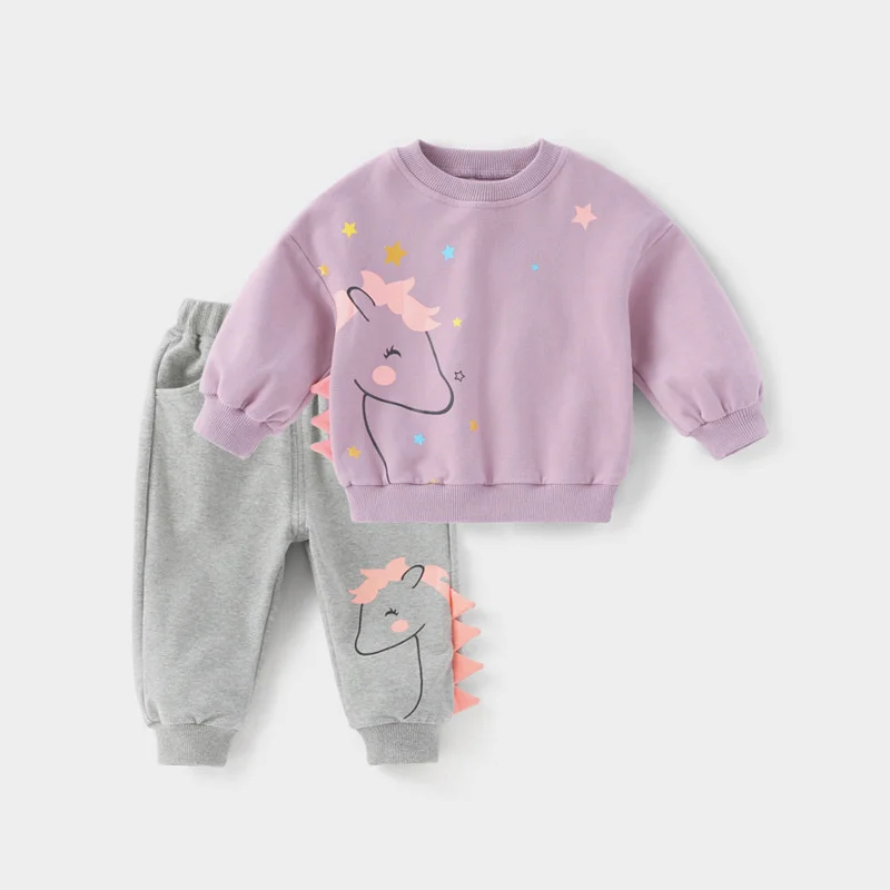 New Spring Autumn Baby Girls Clothes Suit Children Cute T-Shirt Pants 2Pcs/Sets Toddler Casual Clothing Infant Kids Tracksuits