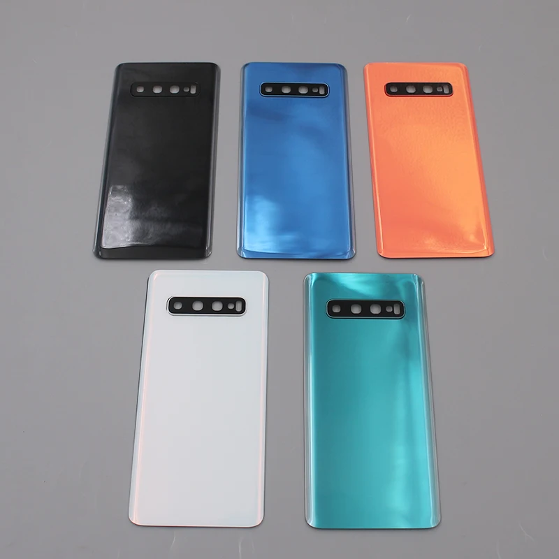 Pour SAMSUNG Galaxy S10 SM-G973F S10 Plus S10 + SM-G975F couvercle de batterie arrière boîtier en verre arrière remplacement de porte avec objectif d'appareil photo Pour SAMSUNG Galaxy S10 SM-G973F S10 Plus S10 + SM-G975F couvercle de batterie arrière boîtier en verre arrière remplacement de porte avec objectif d'appareil photo